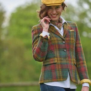 Harris Tweed Blazer ''Ava'' In Colorful Tartan