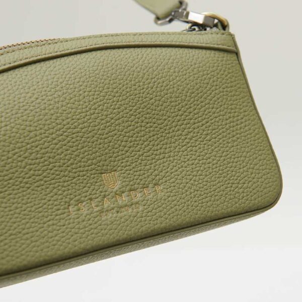 Harris Tweed Schultertasche, The Ailsa, Dunkelgrünes Fischgrätmuster