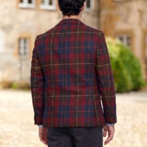 Harris Tweed Sakko ''London'' In Berry Check