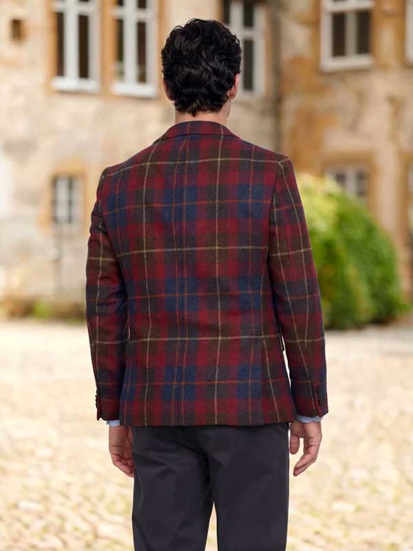 Harris Tweed Sakko ''London'' In Berry Check