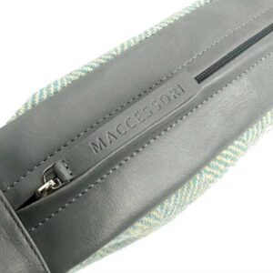 Harris Tweed Umhängetasche in Türkis mit Fischgrätmuster