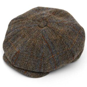 Harris Tweed 8 Piece Baker Boy Flat Cap