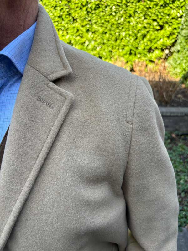 Herrenmantel ''Howard'' In Desert Camel Aus Woll-Kaschmirmix
