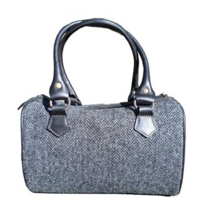 Harris Tweed Fasstasche Anthrazit Fischgrät