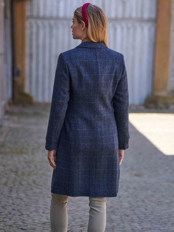 Harris Tweed Damenmantel '' Emilia'' In Scottish Blue