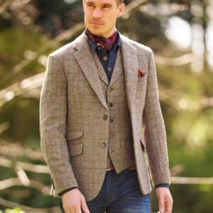 Harris Tweed Sakko ''London'' In Walnut Check