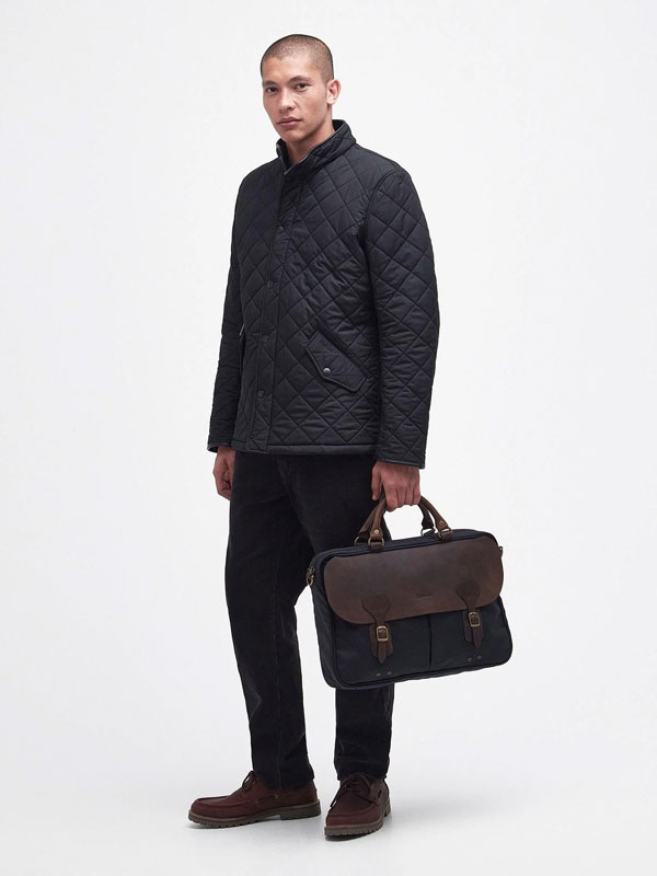Barbour Aktentasche Wax Leather Briefcase Navy