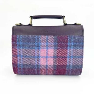 Mini-Tagestasche aus Harris Tweed in Pastellrosa