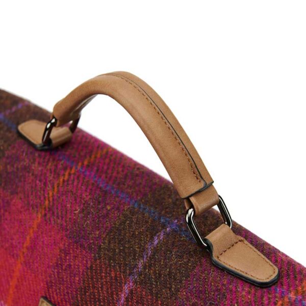 Harris Tweed Laptoptasche, Fuchsia Tartan