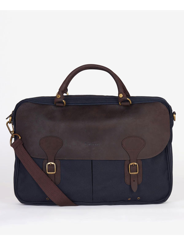 Barbour Aktentasche Wax Leather Briefcase Navy