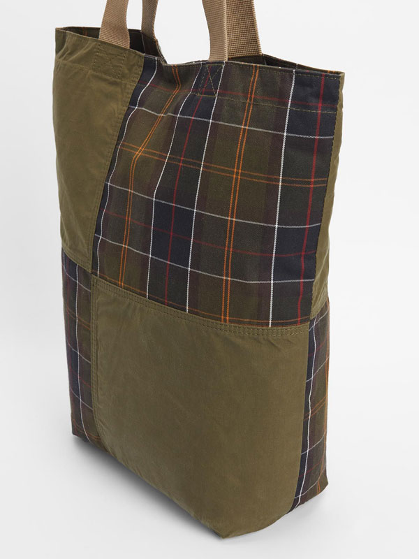Barbour Tote Bag Transport Patchwork Olive