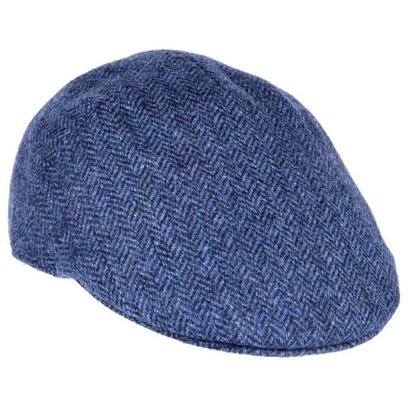Flat Cap Dunkelblaues Fischgrätmuster