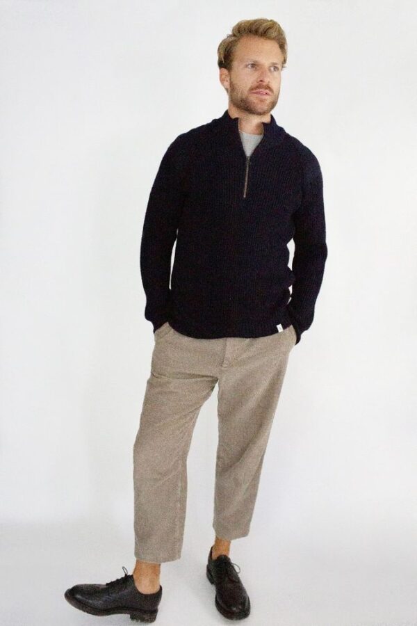 Peregrine,Foxton Zip Neck, Navy
