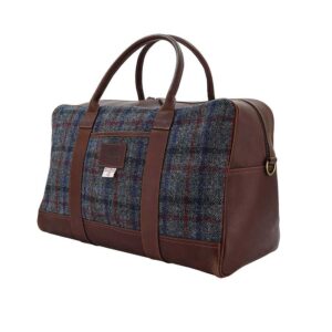 Harris Tweed Lederen Reisetasch, Finsbay Holdall