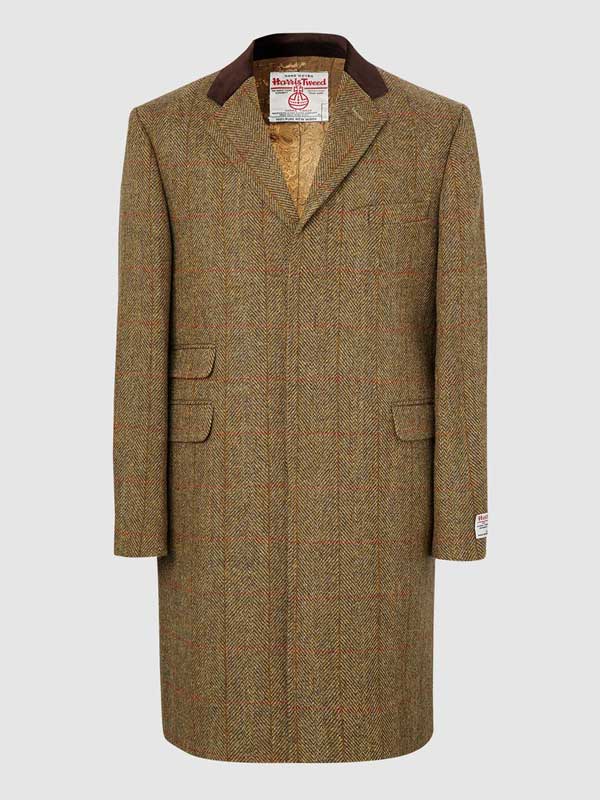 Harris Tweed Chelsea Overcoat - Mustard