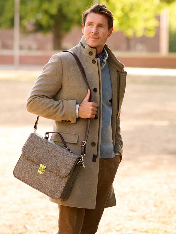 Herren Woll-Kaschmir-Mantel ”Paul” in Taupe