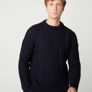 Peregrine,Hudson Aran Jumper, Navy