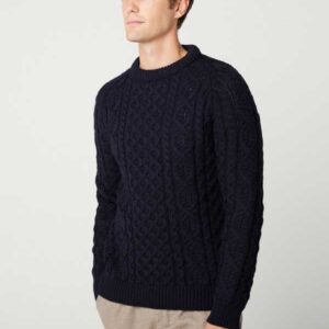 Peregrine,Hudson Aran Jumper, Navy