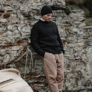 Peregrine,Hudson Aran Jumper, Navy