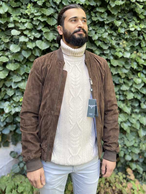 Wellington Suede Blouson "Bomber" Donker Bruin