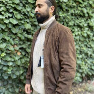 Wellington Suede Blouson "Bomber" Donker Bruin