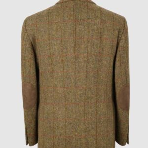 Harris Tweed Jacket Leather Buttons- Mustard