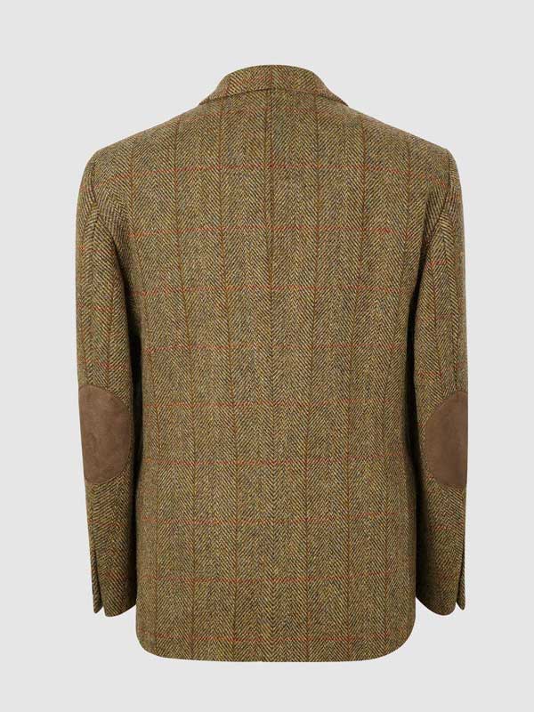 Harris Tweed Jacket Leather Buttons- Mustard