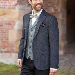 Harris Tweed Sakko Anthrazit Fischgrätmuster 600