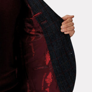 Harris Tweed Jacket,  Rode Overruit