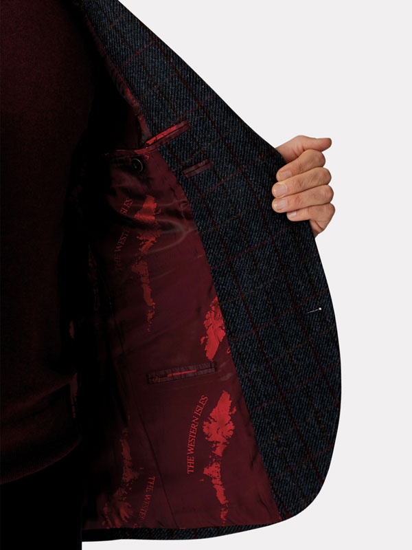 Harris Tweed Jacket,  Rode Overruit