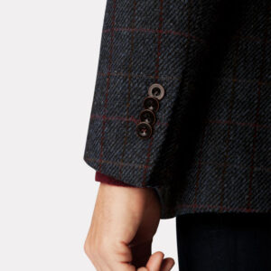 Harris Tweed Jacket,  Rode Overruit