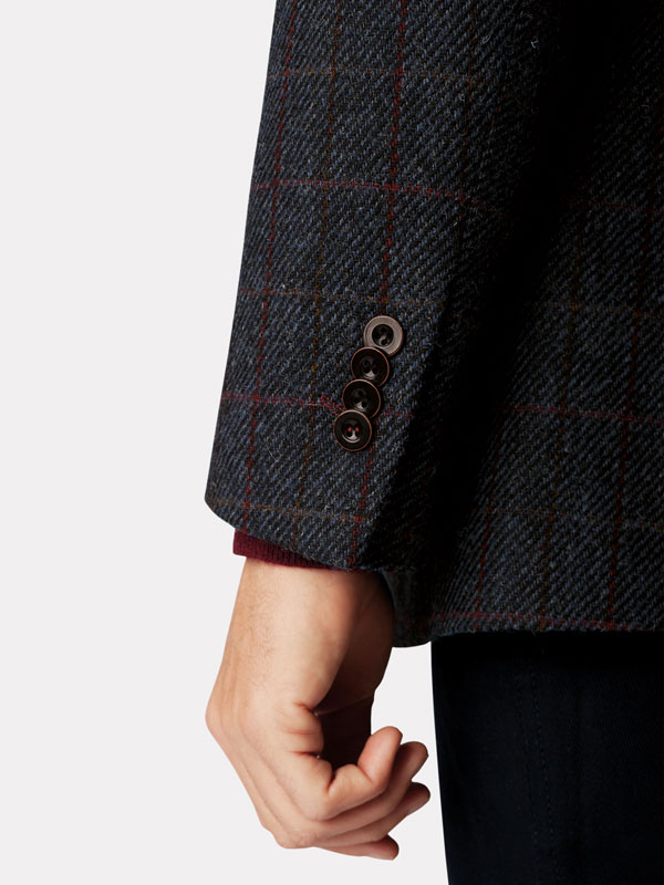 Harris Tweed Jacket,  Rode Overruit
