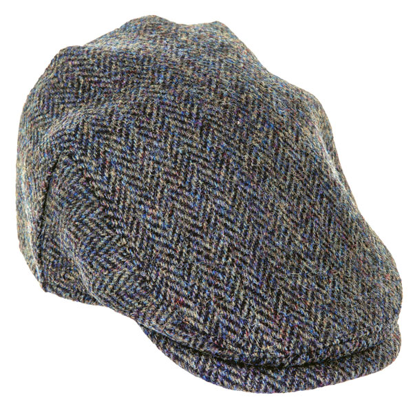 Harris tweed Flat Cap Dunkelgrün Fischgrätmuster