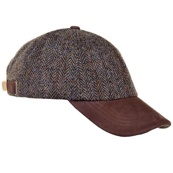 Harris tweed Baseball Cap Green Brown
